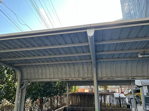 塗装作業👷‍♂️駐輪場鉄骨🚲