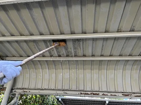 塗装作業👷‍♂️駐輪場鉄骨🚲