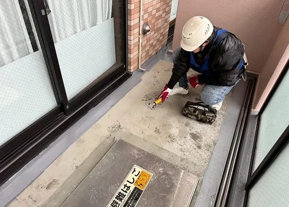 長尺シート工事👷‍♂️バルコニー🚧